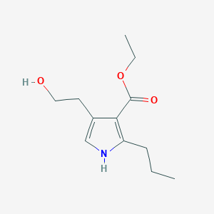 molecular formula C12H19NO3 B12603081 Ethyl 4-(2-hydroxyethyl)-2-propyl-1H-pyrrole-3-carboxylate CAS No. 647836-62-2