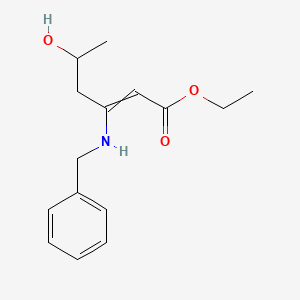 molecular formula C15H21NO3 B12603084 Ethyl 3-(benzylamino)-5-hydroxyhex-2-enoate CAS No. 650596-78-4