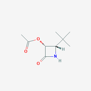 molecular formula C9H15NO3 B12603135 (2S,3R)-2-tert-Butyl-4-oxoazetidin-3-yl acetate CAS No. 650625-21-1