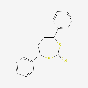 molecular formula C17H16S3 B12603147 4,7-Diphenyl-1,3-dithiepane-2-thione CAS No. 879279-57-9