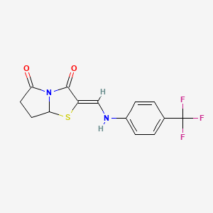molecular formula C14H11F3N2O2S B1260318 (2Z)-2-[[4-(trifluoromethyl)anilino]methylidene]-7,7a-dihydro-6H-pyrrolo[2,1-b][1,3]thiazole-3,5-dione 