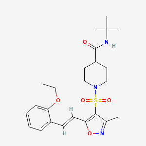 molecular formula C24H33N3O5S B1260319 N-tert-butyl-1-[[5-[(E)-2-(2-ethoxyphenyl)ethenyl]-3-methyl-1,2-oxazol-4-yl]sulfonyl]piperidine-4-carboxamide 