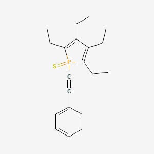 molecular formula C20H25PS B12603207 2,3,4,5-Tetraethyl-1-(phenylethynyl)-1H-1lambda~5~-phosphole-1-thione CAS No. 918531-30-3