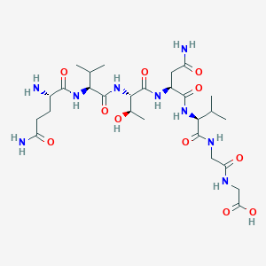 molecular formula C27H47N9O11 B12603240 L-Glutaminyl-L-valyl-L-threonyl-L-asparaginyl-L-valylglycylglycine CAS No. 651292-01-2