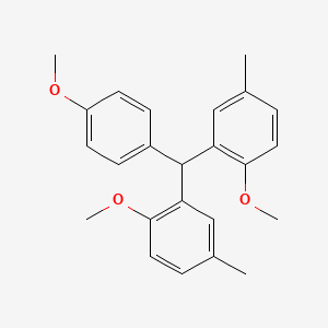 molecular formula C24H26O3 B12603241 Benzene, 1,1'-[(4-methoxyphenyl)methylene]bis[2-methoxy-5-methyl- CAS No. 647012-23-5