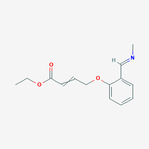 molecular formula C14H17NO3 B12603254 Ethyl 4-{2-[(E)-(methylimino)methyl]phenoxy}but-2-enoate CAS No. 878044-69-0