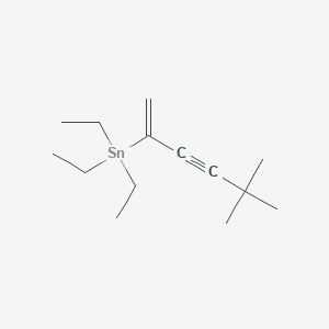 molecular formula C14H26Sn B12603278 Stannane, (4,4-dimethyl-1-methylene-2-pentynyl)triethyl- CAS No. 650605-98-4