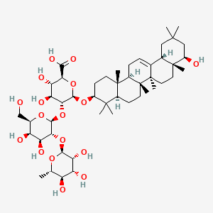 molecular formula C48H78O17 B1260328 (2S,3S,4S,5R,6R)-6-[[(3S,4aR,6aR,6bS,8aR,9R,12aS,14aR,14bR)-9-hydroxy-4,4,6a,6b,8a,11,11,14b-octamethyl-1,2,3,4a,5,6,7,8,9,10,12,12a,14,14a-tetradecahydropicen-3-yl]oxy]-5-[(2S,3R,4S,5R,6R)-4,5-dihydroxy-6-(hydroxymethyl)-3-[(2S,3R,4R,5R,6S)-3,4,5-trihydroxy-6-methyloxan-2-yl]oxyoxan-2-yl]oxy-3,4-dihydroxyoxane-2-carboxylic acid 