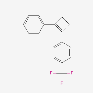molecular formula C17H13F3 B12603300 Benzene, 1-(2-phenyl-1-cyclobuten-1-yl)-4-(trifluoromethyl)- CAS No. 647028-06-6