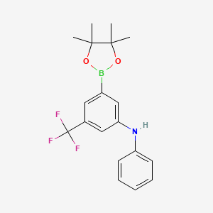 molecular formula C19H21BF3NO2 B12603386 N-Phenyl-3-(4,4,5,5-tetramethyl-1,3,2-dioxaborolan-2-YL)-5-(trifluoromethyl) aniline CAS No. 651014-86-7