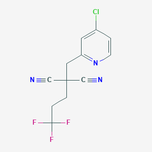molecular formula C12H9ClF3N3 B12603389 [(4-Chloropyridin-2-yl)methyl](3,3,3-trifluoropropyl)propanedinitrile CAS No. 647839-81-4