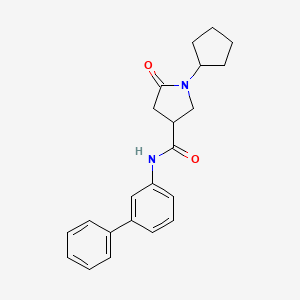 molecular formula C22H24N2O2 B12603405 N-([1,1'-Biphenyl]-3-yl)-1-cyclopentyl-5-oxopyrrolidine-3-carboxamide CAS No. 913742-18-4