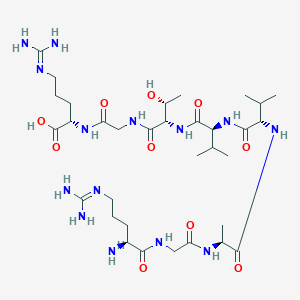 molecular formula C33H62N14O10 B12603429 N~5~-(Diaminomethylidene)-L-ornithylglycyl-L-alanyl-L-valyl-L-valyl-L-threonylglycyl-N~5~-(diaminomethylidene)-L-ornithine CAS No. 651291-93-9