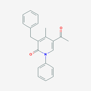 molecular formula C21H19NO2 B12603501 5-Acetyl-3-benzyl-4-methyl-1-phenylpyridin-2(1H)-one CAS No. 918542-40-2