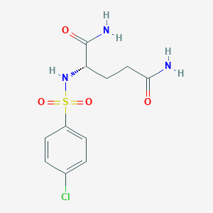 molecular formula C11H14ClN3O4S B12603512 N~2~-(4-Chlorobenzene-1-sulfonyl)-L-glutamamide CAS No. 877676-86-3