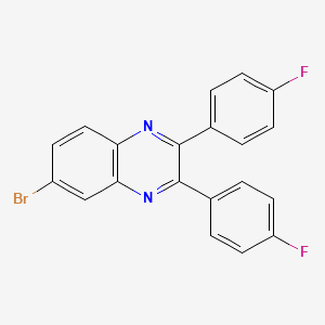 molecular formula C20H11BrF2N2 B12603573 Quinoxaline, 6-bromo-2,3-bis(4-fluorophenyl)- CAS No. 647375-45-9