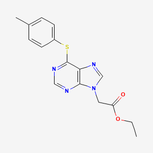 molecular formula C16H16N4O2S B12603597 9H-Purine-9-acetic acid, 6-[(4-methylphenyl)thio]-, ethyl ester CAS No. 646509-76-4