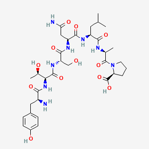 molecular formula C34H52N8O12 B12603603 L-Tyrosyl-L-threonyl-L-seryl-L-asparaginyl-L-leucyl-L-alanyl-L-proline CAS No. 909016-97-3