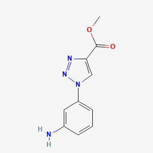 molecular formula C10H10N4O2 B1260364 methyl 1-(3-aminophenyl)-1H-1,2,3-triazole-4-carboxylate 