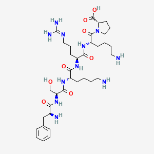 molecular formula C35H59N11O8 B12603644 L-Phenylalanyl-L-seryl-L-lysyl-N~5~-(diaminomethylidene)-L-ornithyl-L-lysyl-L-proline CAS No. 648869-84-5