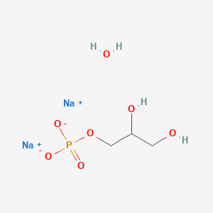 molecular formula C3H9Na2O7P B1260366 Glycerol phosphate disodium salt hydrate CAS No. 55073-41-1