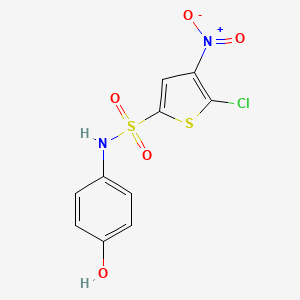 molecular formula C10H7ClN2O5S2 B12603758 2-Thiophenesulfonamide, 5-chloro-N-(4-hydroxyphenyl)-4-nitro- CAS No. 646039-60-3