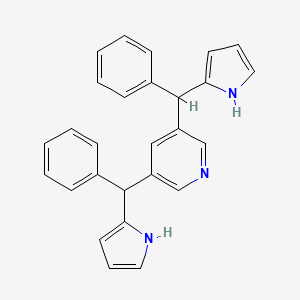 molecular formula C27H23N3 B12603763 Pyridine, 3,5-bis(phenyl-1H-pyrrol-2-ylmethyl)- CAS No. 874906-91-9