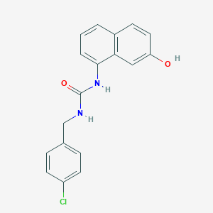 molecular formula C18H15ClN2O2 B12603786 Urea, N-[(4-chlorophenyl)methyl]-N'-(7-hydroxy-1-naphthalenyl)- CAS No. 648420-13-7