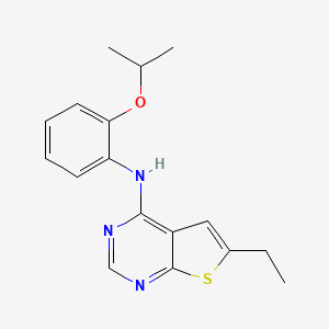 molecular formula C17H19N3OS B12603813 6-Ethyl-N-{2-[(propan-2-yl)oxy]phenyl}thieno[2,3-d]pyrimidin-4-amine CAS No. 917907-72-3