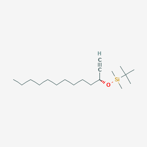 molecular formula C19H38OSi B12603829 tert-Butyl(dimethyl){[(3R)-tridec-1-yn-3-yl]oxy}silane CAS No. 649561-41-1