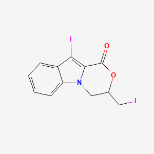 molecular formula C12H9I2NO2 B12603851 10-Iodo-3-(iodomethyl)-3,4-dihydro-1H-[1,4]oxazino[4,3-a]indol-1-one CAS No. 918161-89-4