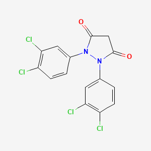 molecular formula C15H8Cl4N2O2 B12603871 1,2-Bis(3,4-dichlorophenyl)pyrazolidine-3,5-dione CAS No. 882430-27-5