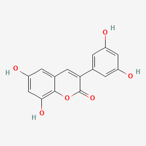molecular formula C15H10O6 B12603872 3-(3,5-Dihydroxyphenyl)-6,8-dihydroxy-2H-1-benzopyran-2-one CAS No. 873869-57-9