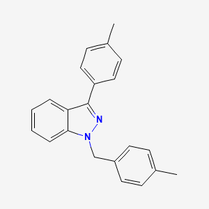 molecular formula C22H20N2 B12603880 1H-Indazole, 3-(4-methylphenyl)-1-[(4-methylphenyl)methyl]- CAS No. 872682-02-5