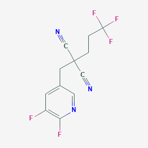 molecular formula C12H8F5N3 B12603886 [(5,6-Difluoropyridin-3-yl)methyl](3,3,3-trifluoropropyl)propanedinitrile CAS No. 647840-03-7