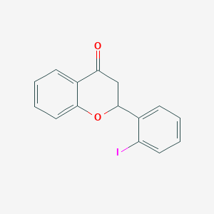 molecular formula C15H11IO2 B12603909 4H-1-Benzopyran-4-one, 2,3-dihydro-2-(2-iodophenyl)- CAS No. 644973-66-0