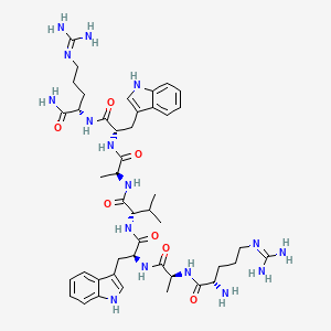 molecular formula C45H66N16O7 B12603996 RAWVAWR-NH2 CAS No. 646044-31-7