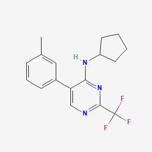 molecular formula C17H18F3N3 B12604027 n-Cyclopentyl-5-(3-methylphenyl)-2-(trifluoromethyl)pyrimidin-4-amine CAS No. 917895-63-7