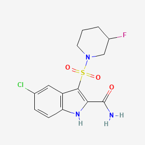 molecular formula C14H15ClFN3O3S B12604044 5-Chloro-3-(3-fluoropiperidine-1-sulfonyl)-1H-indole-2-carboxamide CAS No. 918494-96-9