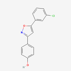 molecular formula C15H10ClNO2 B12604067 Phenol, 4-[5-(3-chlorophenyl)-3-isoxazolyl]- CAS No. 651021-79-3