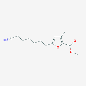 molecular formula C14H19NO3 B12604075 2-Furancarboxylic acid, 5-(6-cyanohexyl)-3-methyl-, methyl ester CAS No. 648417-73-6