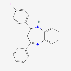 molecular formula C21H17IN2 B12604121 2-(4-Iodophenyl)-4-phenyl-2,3-dihydro-1H-1,5-benzodiazepine CAS No. 917804-98-9