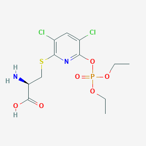molecular formula C12H17Cl2N2O6PS B12604139 S-{3,5-Dichloro-6-[(diethoxyphosphoryl)oxy]pyridin-2-yl}-L-cysteine CAS No. 870971-32-7