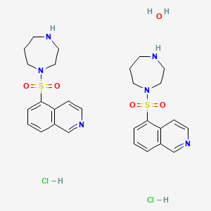 molecular formula C28H38Cl2N6O5S2 B1260414 Fasudil hydrochloride hydrate CAS No. 186694-02-0