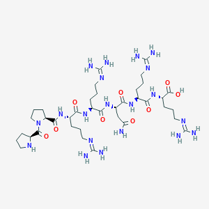 molecular formula C38H70N20O9 B12604143 L-Prolyl-L-prolyl-N~5~-(diaminomethylidene)-L-ornithyl-N~5~-(diaminomethylidene)-L-ornithyl-L-asparaginyl-N~5~-(diaminomethylidene)-L-ornithyl-N~5~-(diaminomethylidene)-L-ornithine CAS No. 872545-05-6