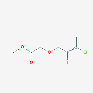 molecular formula C7H10ClIO3 B12604160 Methyl [(3-chloro-2-iodobut-2-en-1-yl)oxy]acetate CAS No. 647033-13-4