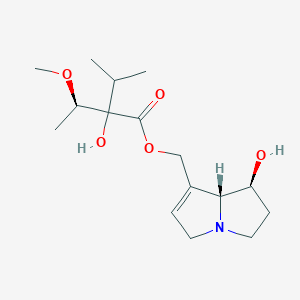 molecular formula C16H27NO5 B1260417 2-hydroxy-2-[(1R)-1-methoxyethyl]-3-methylbutanoic acid [(7S,8R)-7-hydroxy-5,6,7,8-tetrahydro-3H-pyrrolizin-1-yl]methyl ester 