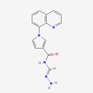 molecular formula C15H13N5O B12604210 N-[(E)-hydrazinylidenemethyl]-1-quinolin-8-ylpyrrole-3-carboxamide 