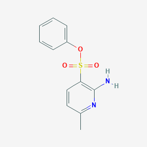 molecular formula C12H12N2O3S B12604236 3-Pyridinesulfonic acid, 2-amino-6-methyl-, phenyl ester CAS No. 646053-42-1