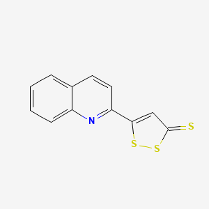 molecular formula C12H7NS3 B12604244 5-(Quinolin-2-yl)-3H-1,2-dithiole-3-thione CAS No. 918504-00-4